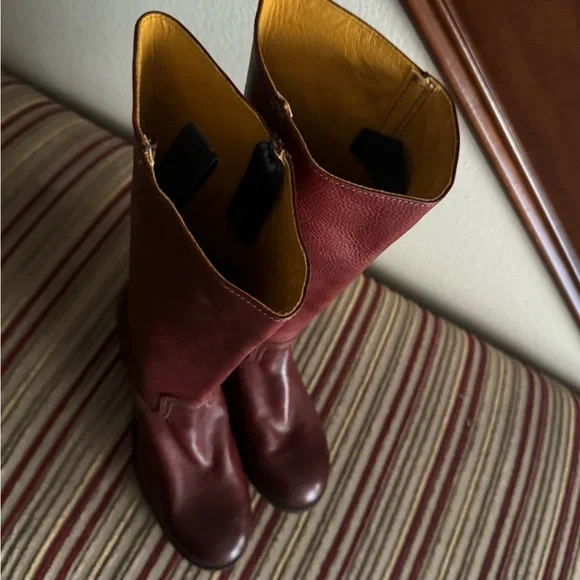 NEW with tags - VINTAGE Frye Burgundy Red Campus Leather Boots - Picture 14 of 16